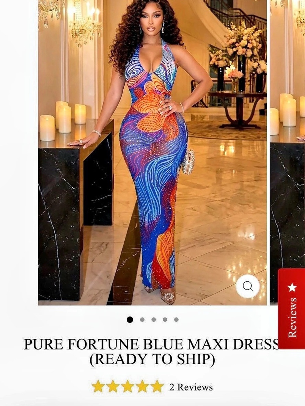 Amekana Pure Fortune Blue Maxi Dress